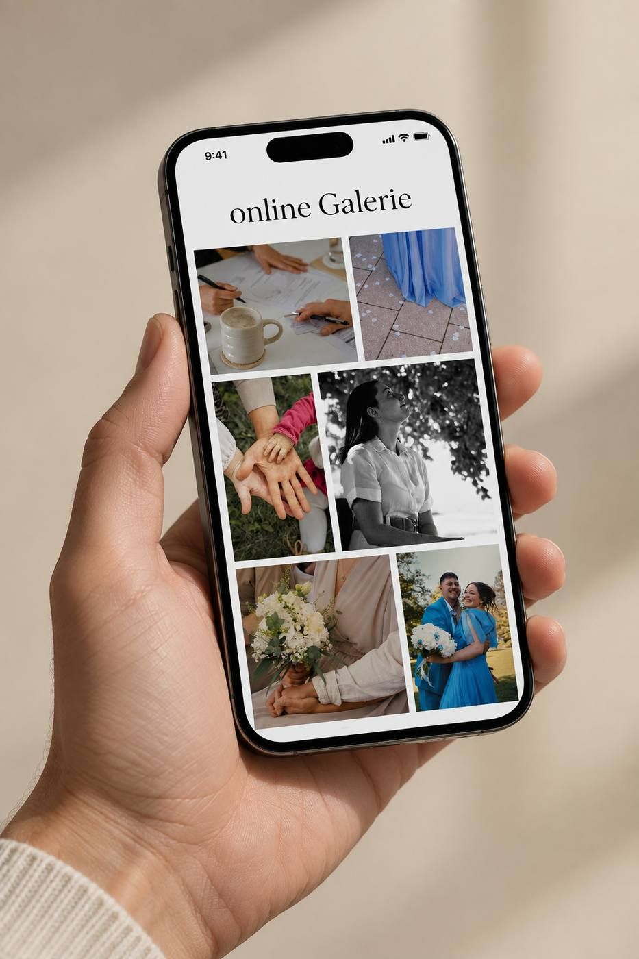 Online-Galerie auf dem Smartphone